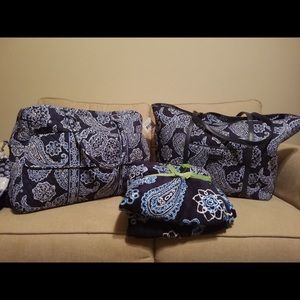 Vera Bradley travel bags + blanket
